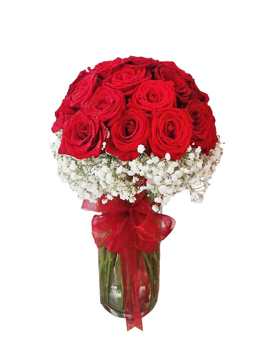 20 Ecuador Roses Vase