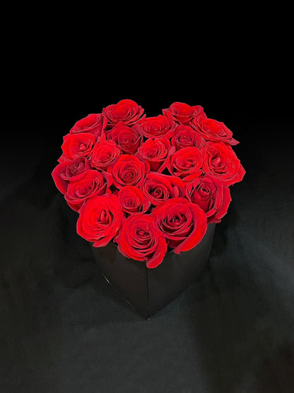 Heart Box 25 Red Rose