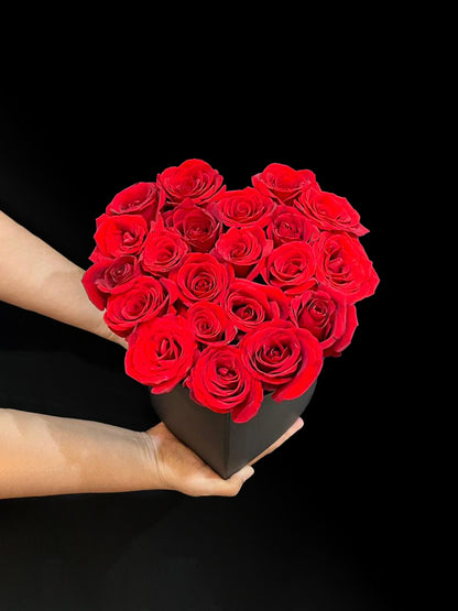 Heart Box 25 Red Rose