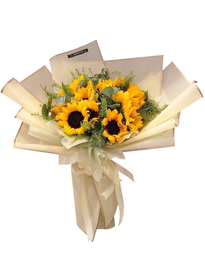 A Dozen Sunflowers Bouquet