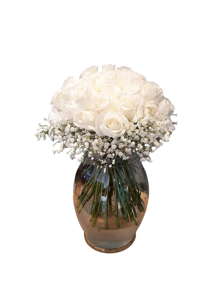 30 Ecuador Roses Vase